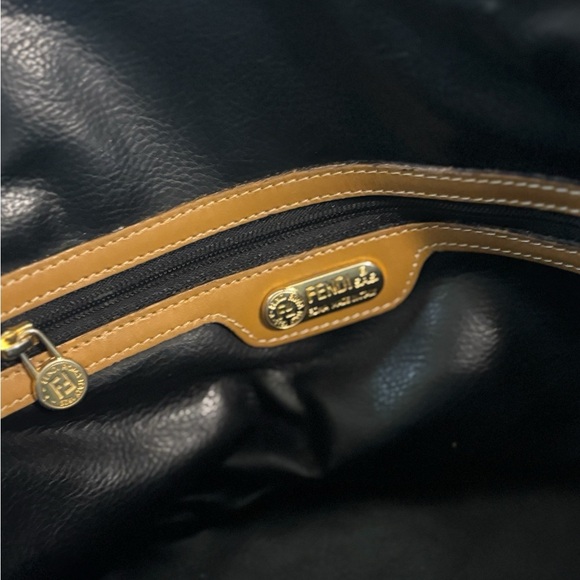 Fendi Vintage Pequín Striped Canvas & Leather Dome Satchel Crossbody Bag - Picture 12 of 14